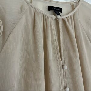 Topshop Cream Button-Down flowy Women's Top Sz M 8